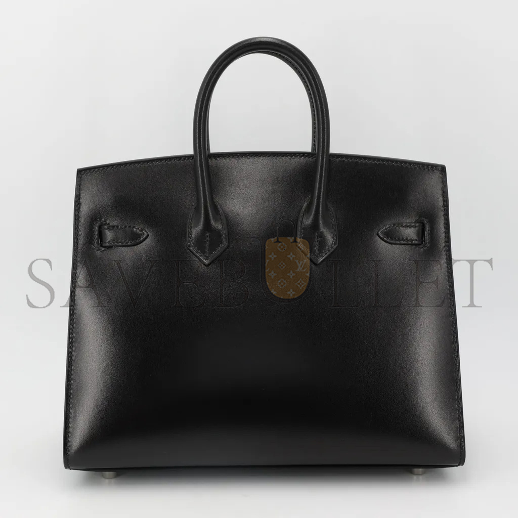 HERMÈS MASTER BIRKIN 25 BOX LEATHER BLACK SILVER BUCKLE H029283CK86 (25*20*13cm)